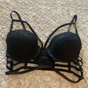 Black Lace Strappy Bra